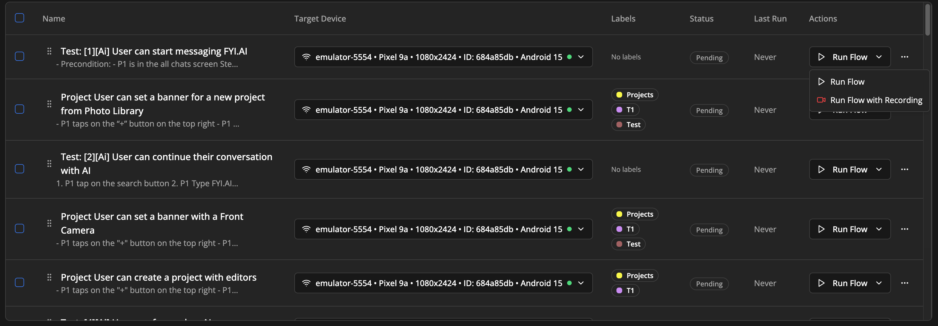 Run a device